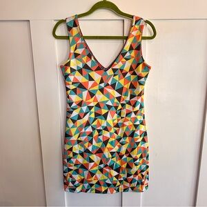 Reversable Colorful Geometric Pattern Dress